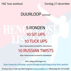 Workout zondag 27 december