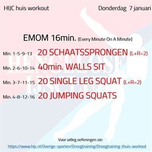 Workout donderdag 7 januari